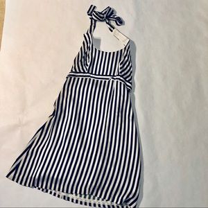 Nicole Miller Black & White Silk Halter Dress